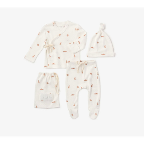 Fox Printed Organic Cotton Layette Set – Elegant Baby