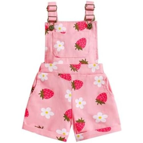 Toddler Baby Girl Sunflower Print Overalls Shorts with Pocket Suspender Trousers Cute Summer Clothing Outfit