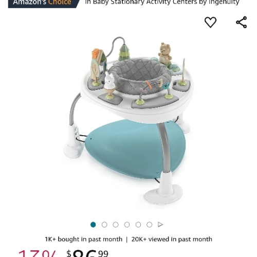 Ingenuity Spring & Sprout 2-in-1 Baby Activity Center - First Forest