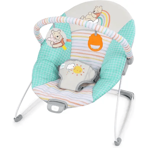 Bright Starts Disney Baby Winnie The Pooh Hunny Hues Bouncer with Soothing Vibrations, Unisex, Newborn+