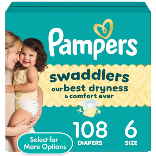 Free Shipping! Pampers Baby Diapers Size 6 108 Count with LeakGuard and Wetness Indicator