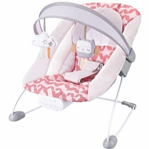 BabyBond Baby Swing, Compact Portable Baby Bouncer with Removable Toy Bar, for Infant to Toddler (Pink)