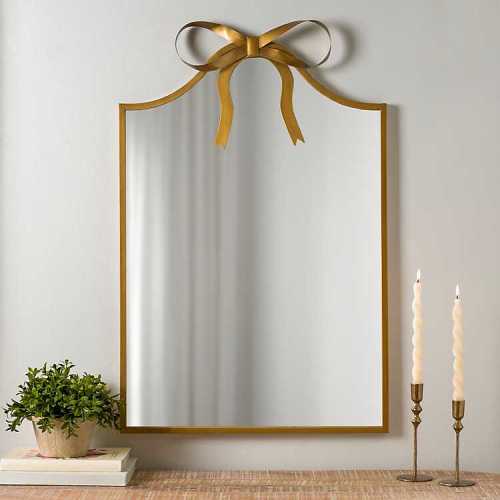 Sofia Gold Bow Arched Wall Mirror | Kirklands Home