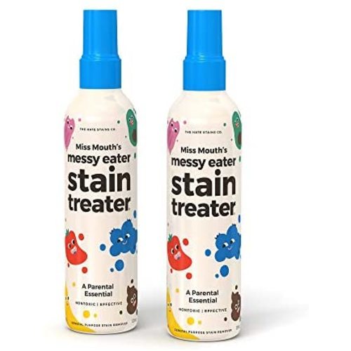 Hate Stains Co. Stain Remover for Clothes - Non-Toxic Laundry Stain Remover Spray for Baby & Kids - Messy Eater Spot Cleaner for Clothing, Fabric, Carpet (120ml, 4 oz Spray Bottles, 2 Pack)