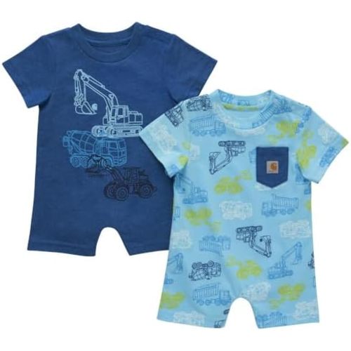 Carhartt Baby Boys' Short-Sleeve Blue Camo 2-Piece Romper Set