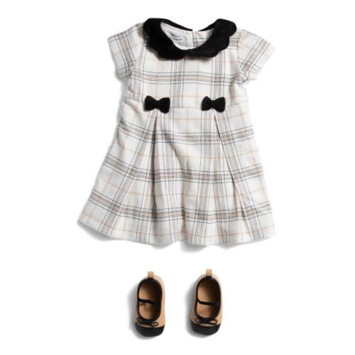 Newborn Girls Plaid Woven Dress Set With Velvet Trim | Girls' Dresses | T.J.Maxx
