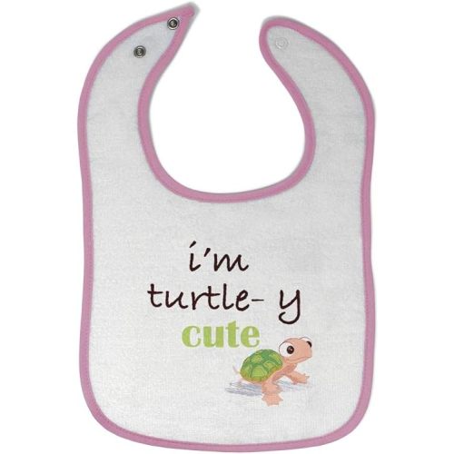 Toddler & Baby Bibs Burp Cloths Woodland I'm Turtle Y Cute Animals Woodland Cotton Baby Items for Baby Girl & Boy White Soft Pink Design Only