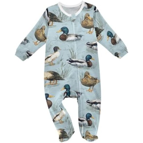 Dussdil Baby One-Piece Footies Newborn Rompers Pajamas Cotton Footed Pjs for House Sleep Play Infant Boys Girls