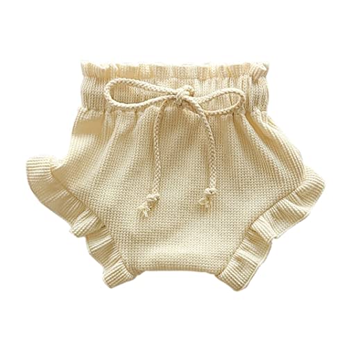 Toddler Infant Baby Girls Crochet Knit Ruffle Bloomers Summer Drawstring Briefs Panties Bottom Shorts
