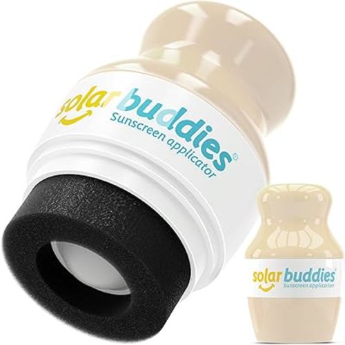 Solar Buddies Sunscreen Applicator - Single Nude - Refillable Roll on Sponge Sunscreen, Suncream & Lotion Applicator For Kids, Adults & Families - Holds 3.4fl oz, Perfect Size for Travel