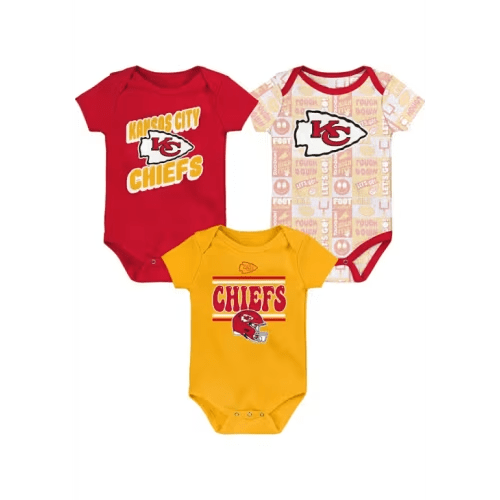Kansas City Chiefs Baby Red Play Day One Piece 3pc