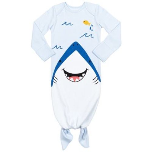 Funstuff Shark Newborn Baby Boys Long Sleeve Swaddle Sleeper Gown 0-6 Months