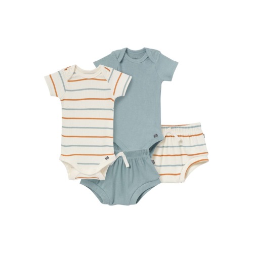 Coordinating 4-Pack Bodysuit & Shorts Set, 0-3M