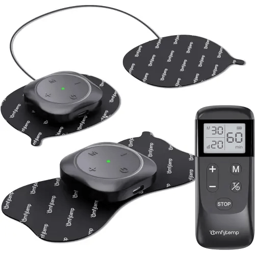 Comfytemp Wireless TENS Unit 30 Modes Muscle Stimulator for Pain Relief, FSA HSA Eligible 2 Packs Rechargeable TENS Machine with Remote, Pulse Muscle Stimulator for Back Shoulder Sciatica (4pads)