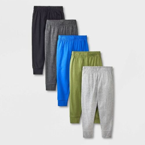 Toddler Boys' 5pk Jersey Jogger Pants - Cat & Jack™ 4T: Relaxed Leg, Midweight,