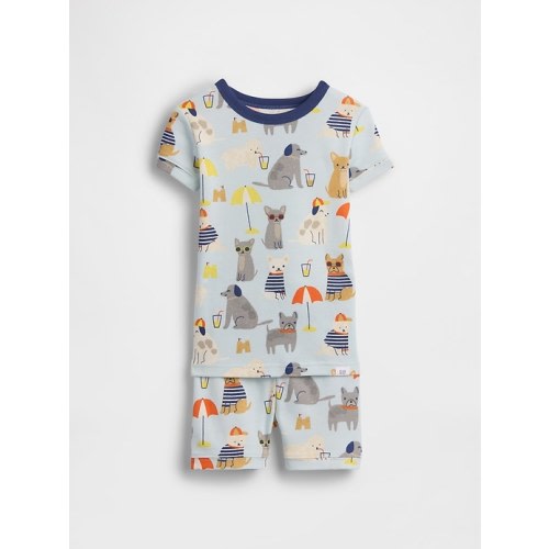 Baby & Toddler Organic Brushed Cotton Beach Dogs PJ Short Set