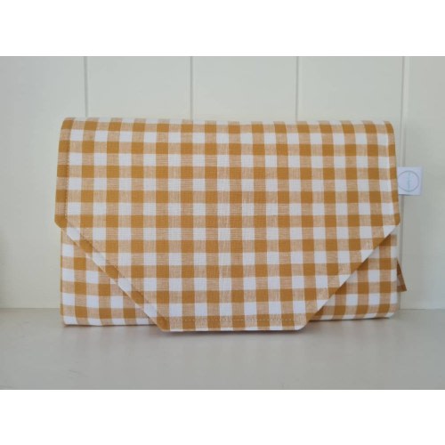 Mustard Gingham Nappy change mat clutch - Nappy - Nappy Clutch  - Diaper clutch - Nappy wallet - Change *MADE TO ORDER*
