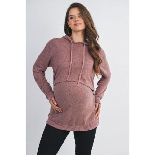 Hello Miz Women's Double Layer Long Sleeve Maternity Nursing Hoodie