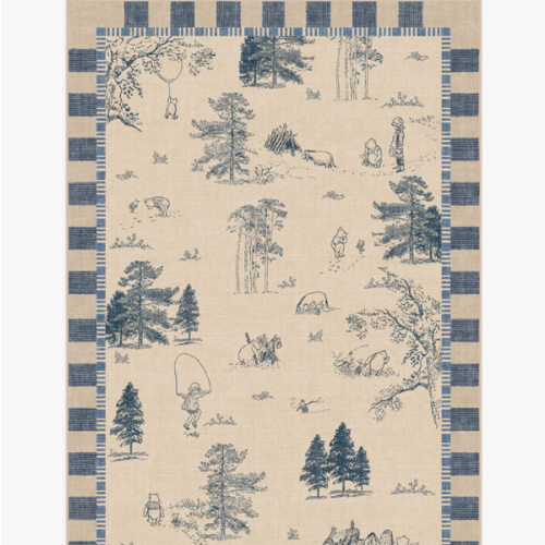 Storybook Grove Natural & Blue Rug | Ruggable US