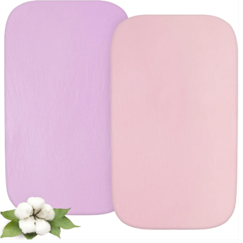 Bassinet Sheets - Fit Ingenuity Dream & Grow Bedside Baby Bassinet, 2 Pack, 100% Organic Cotton