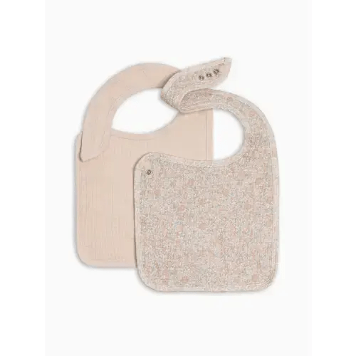 Colored Organics 2-Pack Muslin Bibs - Belmont Floral + Shell