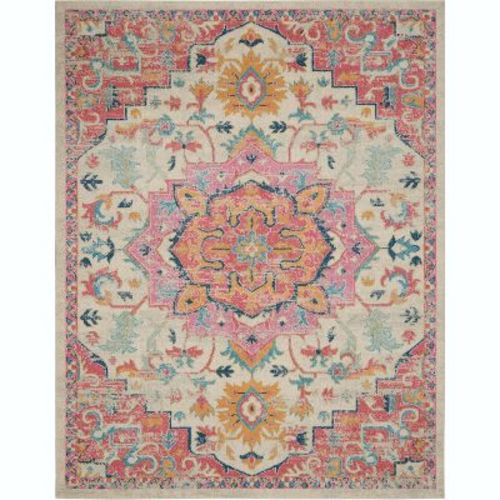 Nourison Passion 6' x 9' Ivory Pink Bohemian Indoor Rug