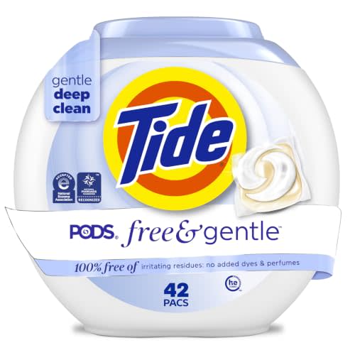 Tide, Pods Free and Gentle Laundry Detergent Soap Pacs, Tide Pods Laundry Detergent, 42 Count
