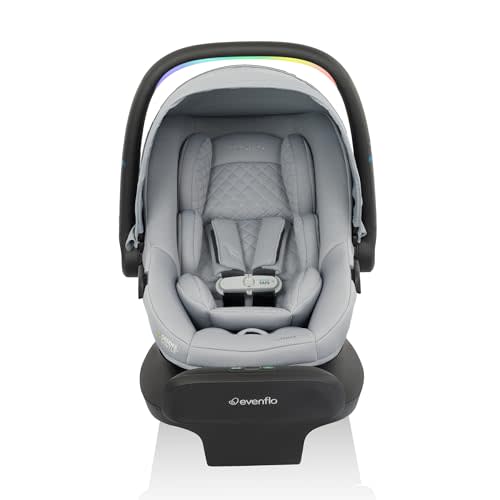 Evenflo LiteMax NXT Preemie and Infant Car Seat | w/ SensorySoothe, Green & Gentle Fabric, & SensorSafe Technology, Rear-Facing Lightweight, 3-30lbs, Birth-2 Years (Quartz)