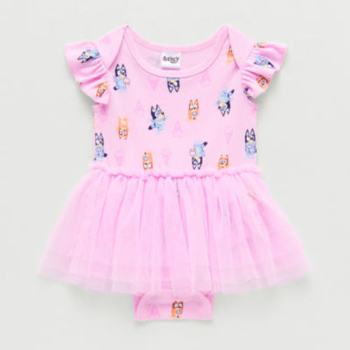 Baby Girls Bluey Crew Neck Short Sleeve Bodysuit