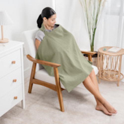 Comfy Cubs Muslin Nursing Cover with Adjustable Neck Strap - Sage, 1