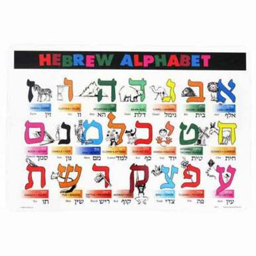 Hebrew Alphabet Placemats