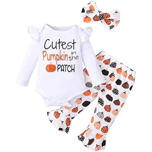 BIRTHDAY SHARK Infant Girl First Halloween Outfit Baby Girl Halloween Bodysuit Cutest Pumpkin in The Patch Girl Clothes