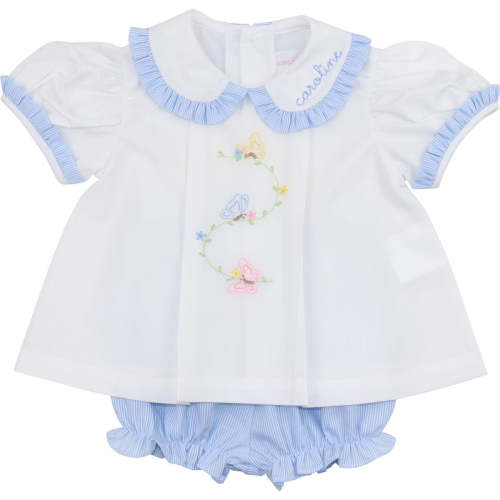 Embroidered Butterflies Diaper Set