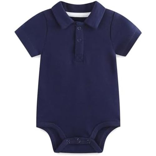 Baby Girl Collared Onsie Polo Bodysuit Boy Cotton Romper Short Sleeve 0~24M