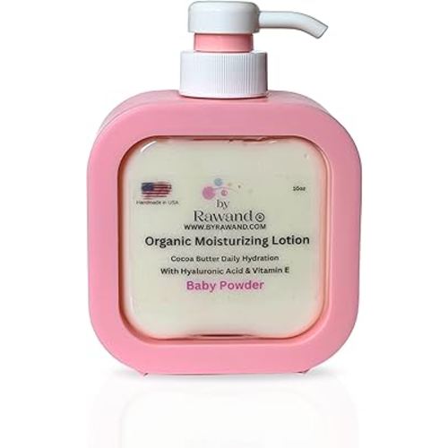 Organic Baby Powder Scented Cocoa, Kokum & Shea Butters Rich Body Lotion With Hyaluronic Acid & Vitamin E