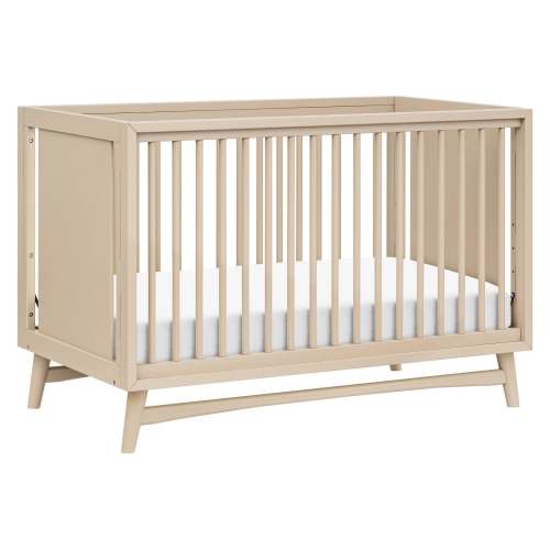 Peggy Mid-Century 3-in-1 Convertible Crib with Toddler Bed Conversion Kit - Taupe