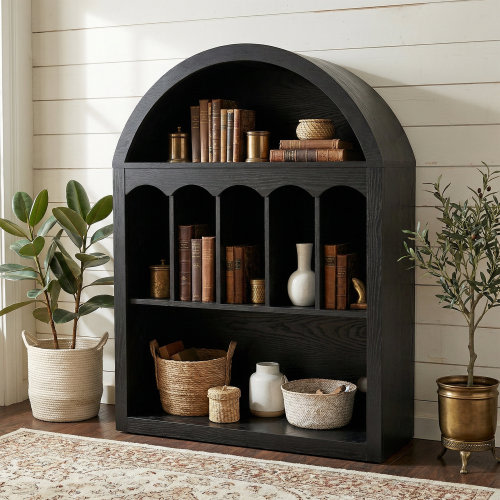 Wrought Studio™ 40" Small Arch Bookcase with Display Shelves for Living Room, Bedroom Or Entryway & Reviews | Wayfair