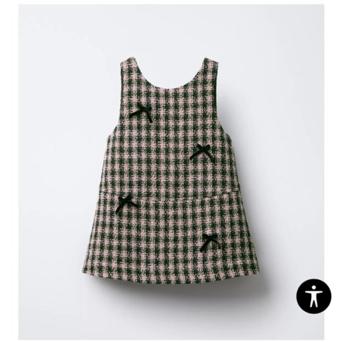 PLAID VELVET BOW PINAFORE DRESS - Pink | ZARA United States