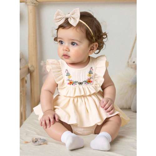 SHEIN Playful Pals Baby Girl Elegant Summer Dress, Suitable For Party & Daily Wear | SHEIN USA