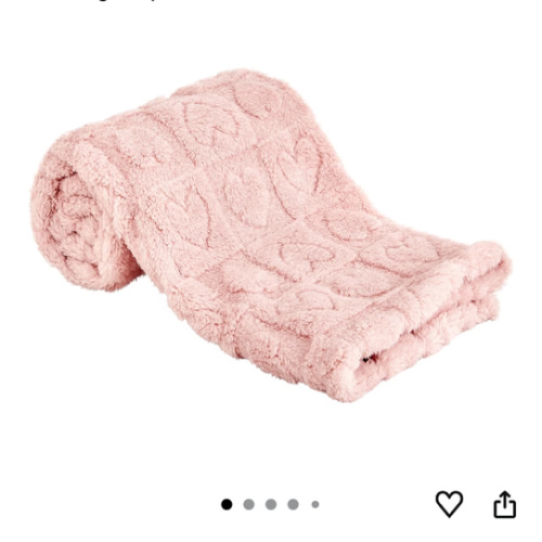 Yurhap Fleece Baby Blanket Heart Checkered Blanket, Ultra Soft Cozy Baby Blankets for Girls Boys, Fluffy Infant Toddler Newborn Receiving Blankets for Crib Stroller 30”×40” (Light Pink)