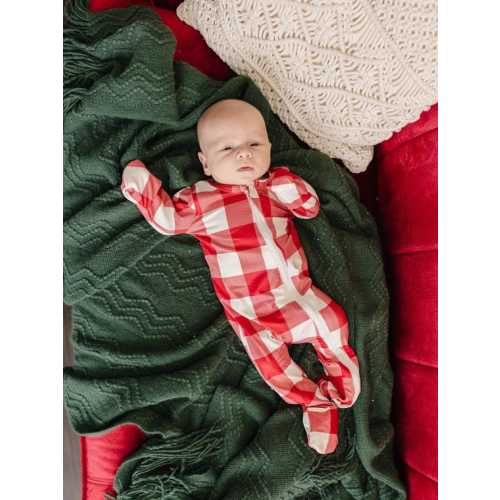 Red Buffalo Check Baby Sleeper: Milk Silk Footed Pajamas, Zipper, Christmas - Etsy