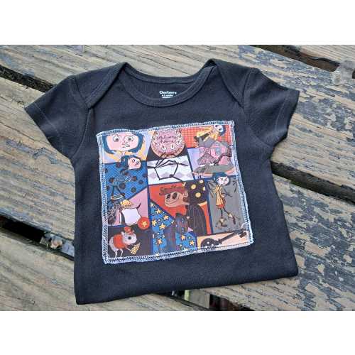 Button Eyes movie Onsie baby or toddler/ kid tshirt custom made applique patch , shower , birthday gift burton halloween shirt