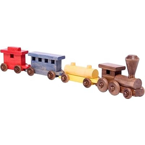 Wooden Train Toy Play Set - 24" Long - CPSIA-Approved Finish (Circus Splash)
