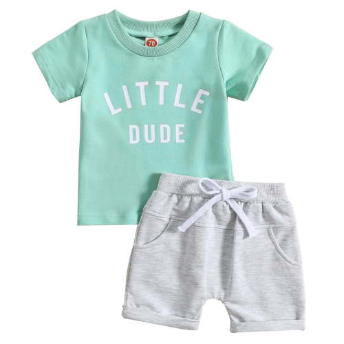 Gerichy Baby Boy Outfits Toddler Baby Boy Summer Clothes Letter Print Shorts Set Outfits Baby Boys Summer Outfit Short Sleeve Crewneck Print Boys Top Shorts 2 Piece Clothes Set