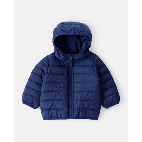 Baby Hooded Puffer Jacket - Navy Blue - Carter's | Carter's