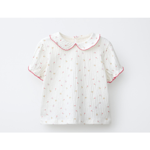 FLORAL PRINT TOP - Light Ecru