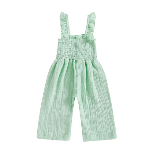 Emmababy Baby Girl Bell Bottom Romper Floral Jumpsuit Toddler Wide Leg Outfit Spaghetti Strap Overalls Sleeveless Playsuit