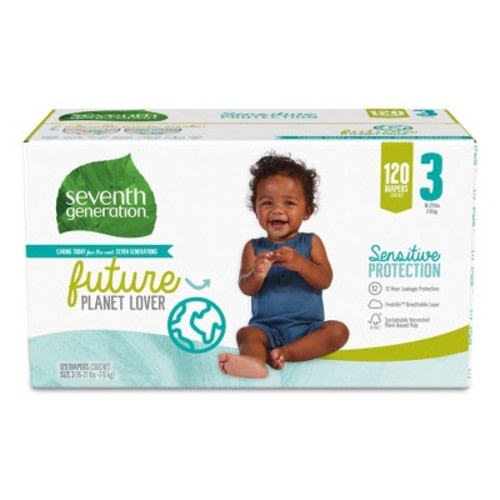 Seventh Generation Sensitive Protection Diapers Giant Pack - Size 3 - 120ct