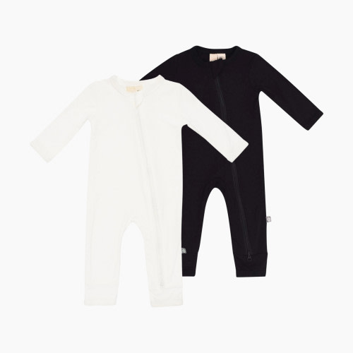 Kyte Baby Zippered Romper Bundle (2 Pack) - Midnight/ Cloud, 0-3 Months