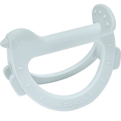 Moyuum Silicone Swing Bird Teether Toy | Made in Korea, Provides Teething Relief, Wrist Teether is Easy to Grip, Designed to Rock, Babies 3+ Months